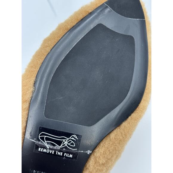 Jenni Kayne Shearling Slides Tan Tan Size 39 / 9 Point Toe Flats - Picture 11 of 14